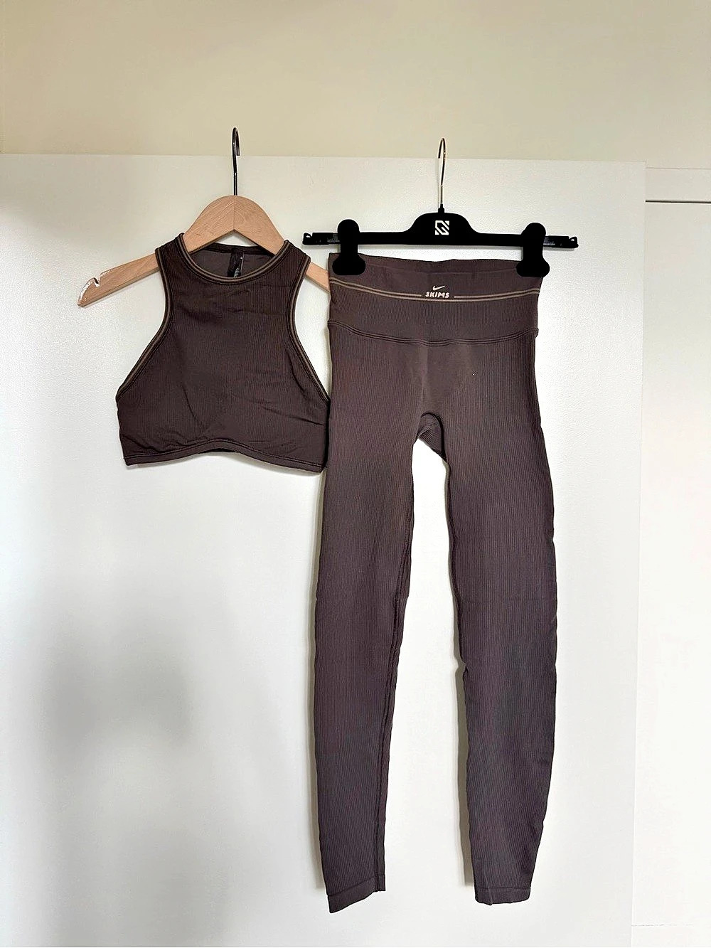 Skims x Nike Ribbed Seamless Crop Top & Leggings Set XS Top Small Bottom